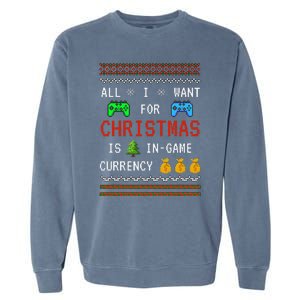 Game Currency Christmas Holiday Video Game Funny Garment-Dyed Sweatshirt