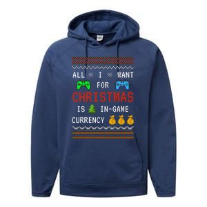 Game Currency Christmas Holiday Video Game Funny Performance Fleece Hoodie