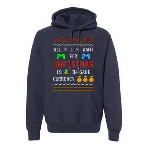 Game Currency Christmas Holiday Video Game Funny Premium Hoodie