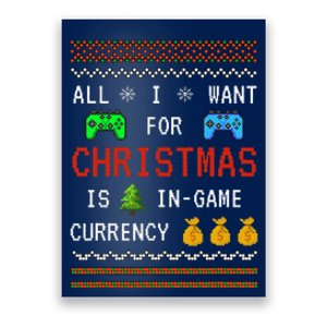 Game Currency Christmas Holiday Video Game Funny Poster