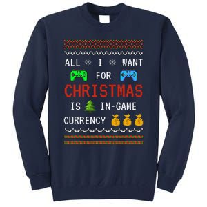 Game Currency Christmas Holiday Video Game Funny Tall Sweatshirt