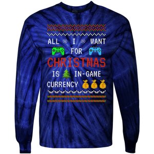 Game Currency Christmas Holiday Video Game Funny Tie-Dye Long Sleeve Shirt