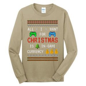 Game Currency Christmas Holiday Video Game Funny Tall Long Sleeve T-Shirt