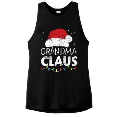 Grandma claus christmas lights matching family xmas pajama Ladies PosiCharge Tri-Blend Wicking Tank