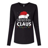 Grandma claus christmas lights matching family xmas pajama Womens Cotton Relaxed Long Sleeve T-Shirt