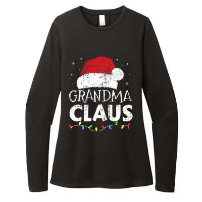 Grandma claus christmas lights matching family xmas pajama Womens CVC Long Sleeve Shirt