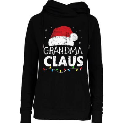 Grandma claus christmas lights matching family xmas pajama Womens Funnel Neck Pullover Hood