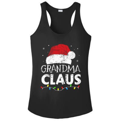 Grandma claus christmas lights matching family xmas pajama Ladies PosiCharge Competitor Racerback Tank