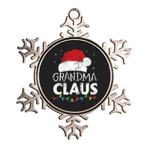 Grandma claus christmas lights matching family xmas pajama Metallic Star Ornament