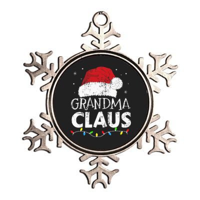 Grandma claus christmas lights matching family xmas pajama Metallic Star Ornament