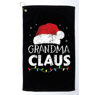 Grandma claus christmas lights matching family xmas pajama Platinum Collection Golf Towel