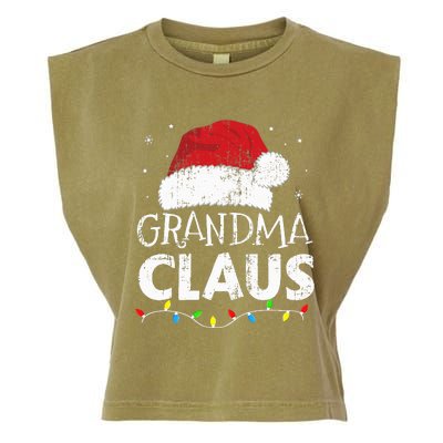 Grandma claus christmas lights matching family xmas pajama Garment-Dyed Women's Muscle Tee