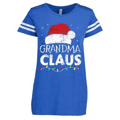 Grandma claus christmas lights matching family xmas pajama Enza Ladies Jersey Football T-Shirt