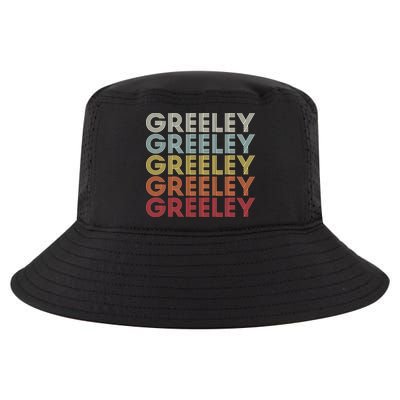 Greeley Colorado CO Varsity Style White Text Cool Comfort Performance Bucket Hat
