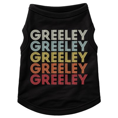 Greeley Colorado CO Varsity Style White Text Doggie Tank
