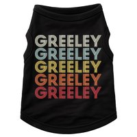 Greeley Colorado CO Varsity Style White Text Doggie Tank