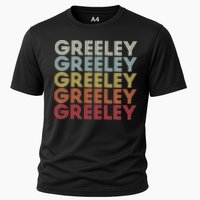Greeley Colorado CO Varsity Style White Text Cooling Performance Crew T-Shirt