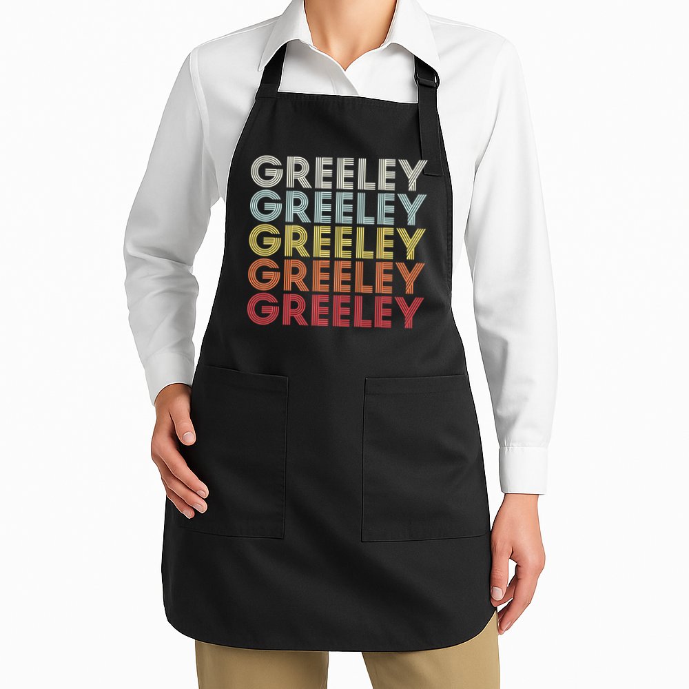 Greeley Colorado CO Varsity Style White Text Apron