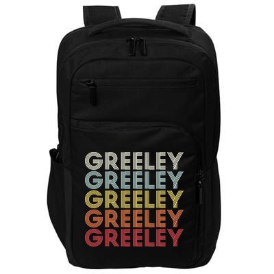 Greeley Colorado CO Varsity Style White Text Impact Tech Backpack