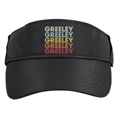 Greeley Colorado CO Varsity Style White Text Adult Drive Performance Visor