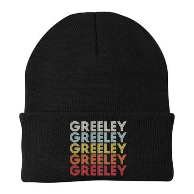Greeley Colorado CO Varsity Style White Text Beanie