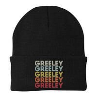 Greeley Colorado CO Varsity Style White Text Beanie
