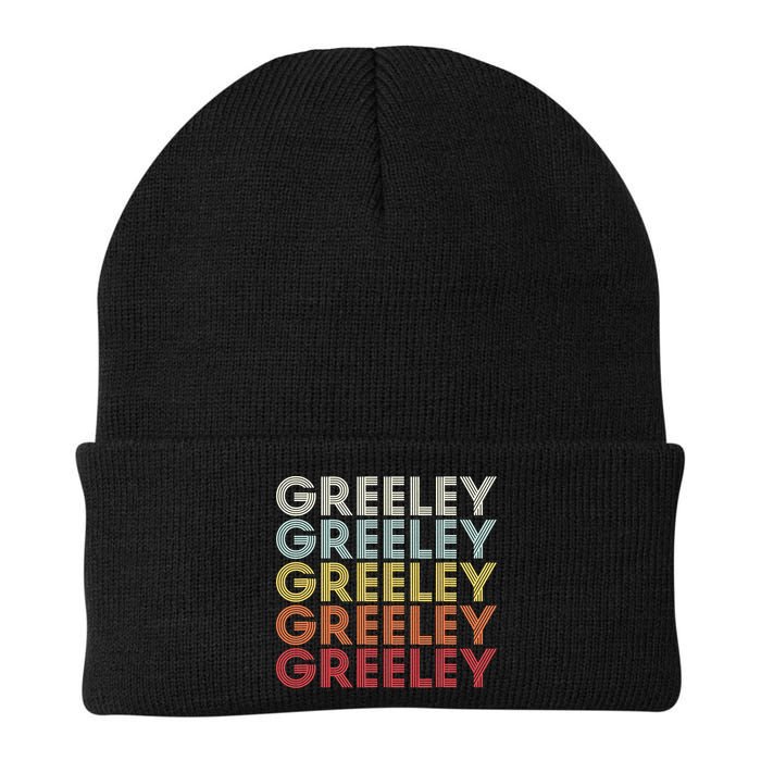 Greeley Colorado CO Varsity Style White Text Beanie