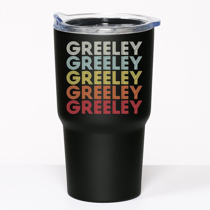 Greeley Colorado CO Varsity Style White Text Tumbler