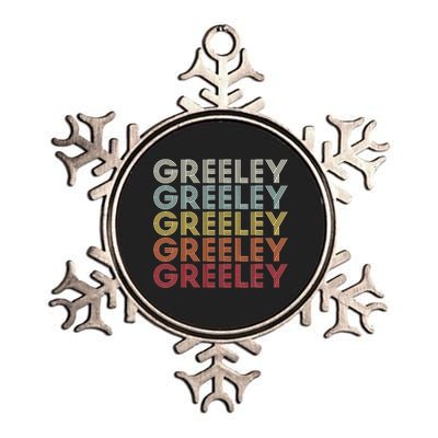 Greeley Colorado CO Varsity Style White Text Metallic Star Ornament