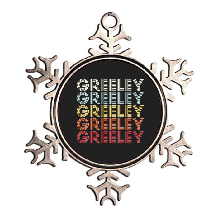 Greeley Colorado CO Varsity Style White Text Metallic Star Ornament