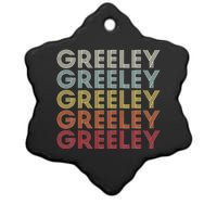 Greeley Colorado CO Varsity Style White Text Ceramic Star Ornament