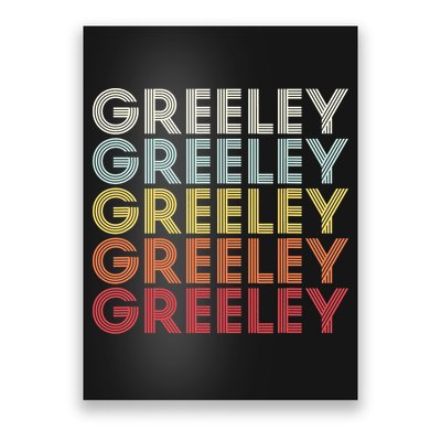 Greeley Colorado CO Varsity Style White Text Poster