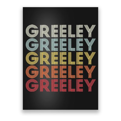 Greeley Colorado CO Varsity Style White Text Poster