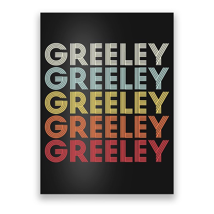 Greeley Colorado CO Varsity Style White Text Poster