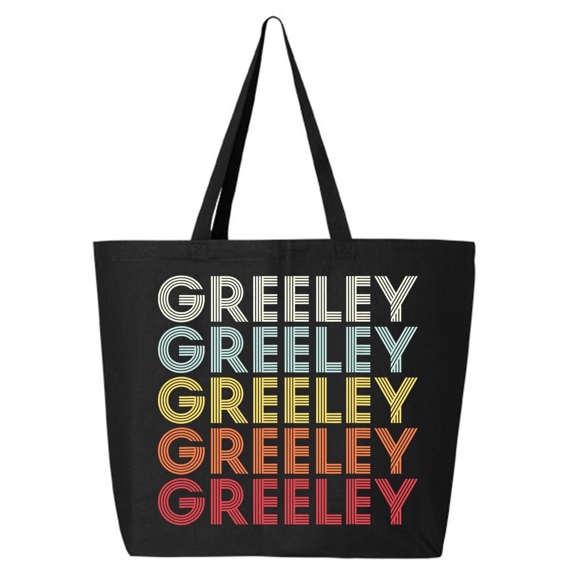 Greeley Colorado CO Varsity Style White Text 25L Jumbo Tote