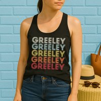 Greeley Colorado CO Varsity Style White Text Womens Tank Top