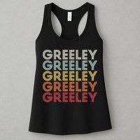Greeley Colorado CO Varsity Style White Text Womens Tank Top