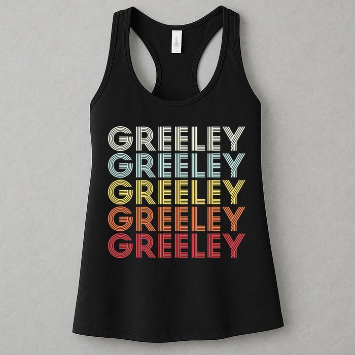 Greeley Colorado CO Varsity Style White Text Womens Tank Top