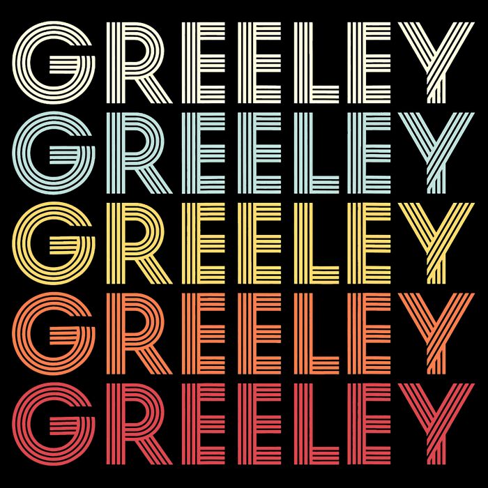 Greeley Colorado CO Varsity Style White Text Womens Tank Top