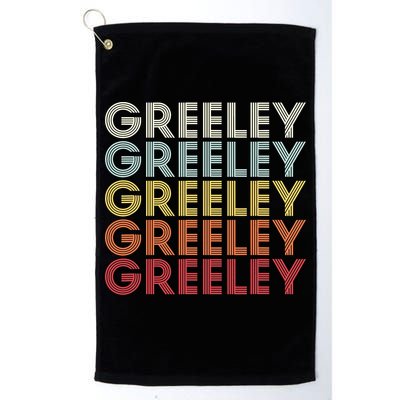 Greeley Colorado CO Varsity Style White Text Golf Towel