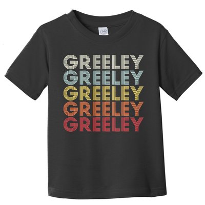 Greeley Colorado CO Varsity Style White Text Toddler T-Shirt