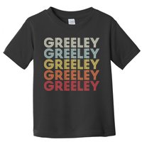 Greeley Colorado CO Varsity Style White Text Toddler T-Shirt