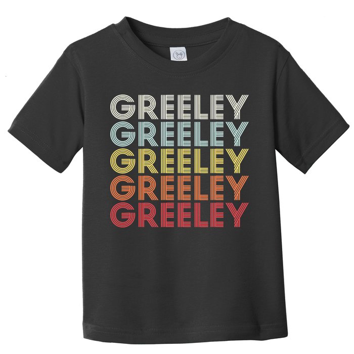 Greeley Colorado CO Varsity Style White Text Toddler T-Shirt