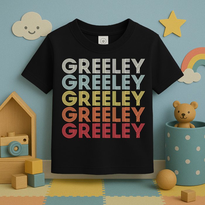 Greeley Colorado CO Varsity Style White Text Toddler T-Shirt