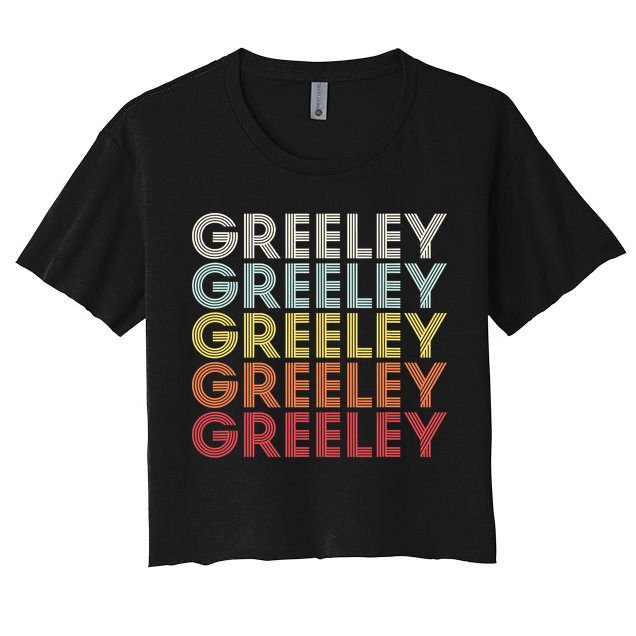 Greeley Colorado CO Varsity Style White Text Crop Top
