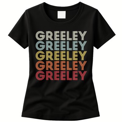Greeley Colorado CO Varsity Style White Text Womens T-Shirt
