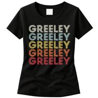 Greeley Colorado CO Varsity Style White Text Womens T-Shirt