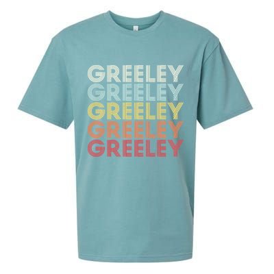Greeley Colorado CO Varsity Style White Text Sueded Cloud Jersey T-Shirt