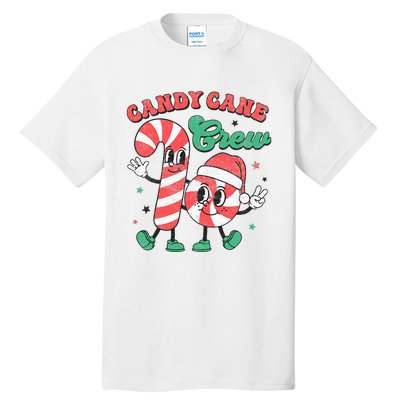 Groovy Candy Cane Crew Christmas Love Candy  Tall T-Shirt