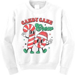 Groovy Candy Cane Crew Christmas Love Candy  Kids Sweatshirt